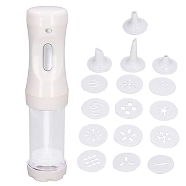 Electric Cookie Press Set, Cookie Press Gun Cookies Press Cake Cookies Maker Kit with 12 Discs and 4 Icing Tip for DIY Cookies Decoratin
