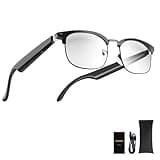 AI Translation Glasses with Over 144 Languages Real-Time Translation, Touch Control, Voice Assistant, Anti-Blue Light, Smart Music Glasses, Great for Business, Travel, or Overseas Students(Black)