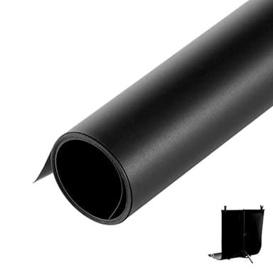 Meking 48X80in/120X200cm Black PVC Backdrop for Photography, Double Sided Matte & Reflective Vinyl Seamless Background for Studio Video Recording