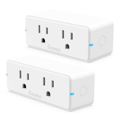 Govee Dual Smart Plug 2 Pack, 15A WiFi Bluetooth Outlet, Work with Alexa and Google Assistant, 2-in-1 Compact Design, Govee Home App Control Remotely with No Hub Required, Timer, FCC and ETL Certified