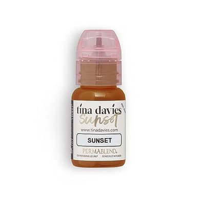 Tina Davies Professional Sunset Pigment - Permanent Eyebrow Makeup - Colours Heal True to Tone - High Retention - 1/2oz