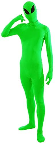 Gaoin Men's and Women's Spandex Full Body Alien Costumes Bodysuits (Light Green Alien, Medium)