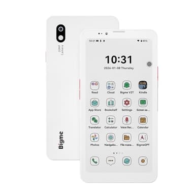 Bigme HiBreak Pro Color 6.13" ePaper E-Ink Phone with Fingerprint Unlock, NFC, 8GB+256GB, eBook Readers Android E Ink eReader Mobile Phone with Android 14, 5G Dual SIM, 300PPI, Long Battery Life White