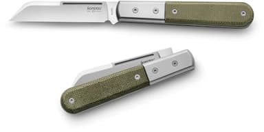 LionSTEEL Barlow Traditional Gentlemen’s Folding Pocket Knife, Collector Quality Folder for EDC, Titanium Bolsters, M390 Steel, Made in Italy (Sheepsfoot, Micarta Inlay)