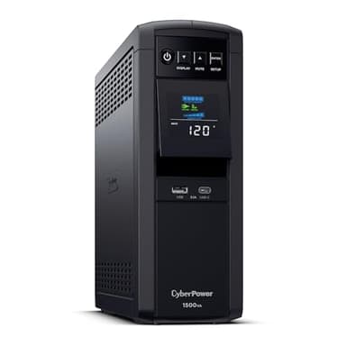 CyberPower CP1500PFCLCD PFC Sinewave UPS Battery Backup and Surge Protector, 1500VA/1000W, 12 Outlets, AVR, Mini Tower, UL Certified