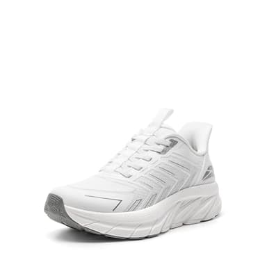 ALLSWIFIT Women's Slip On Walking Shoes Running Comfortable Tennis Breathable Non Slip Athletic Gym Workout Cross Training Fashion Sneakers,Size 9,White,SARR034W