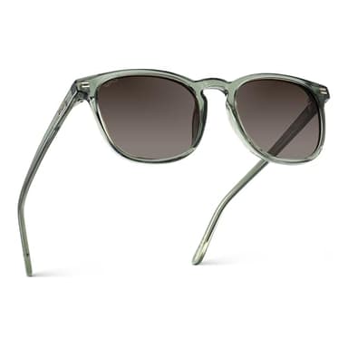 WearMe Pro WMP Eyewear - Men's Polarized Modern Rounded Square Sunglasses (Sage Green/Brown Gradient Lens)