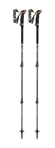 LEKI Sherpa Lite Aluminum Adjustable Lightweight Ski Poles for Backcountry Skiing & Snowboarding - Neonorange-Black-Denimblue - 100-135 cm