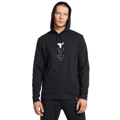 Under Armour Men's Project Rock Rival Fleece Hoodie, (001) Black / / White, Medium