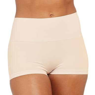 SPANX SPANXshape Everyday Shaping Boyshort - Comfortable Core Control Shapewear Underwear - Invisible Under Clothes - No-Show - Soft Nude - Large