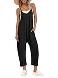 AUTOMET Jumpsuits for Women Casual Summer Outfits Rompers Comfy Beach Vacation Trendy Overalls Jumpers Spring Fashion Maternity Clothes 2025 Black M Black M