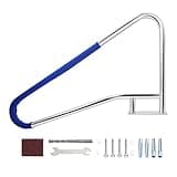 TCFUNDY Pool Handrail 57"x35" Swimming Pool Stair Rail 304 Stainless Steel Pool Hand Rail with Grip Cover, 385lbs Load Capacity, Quick Mount Accessories