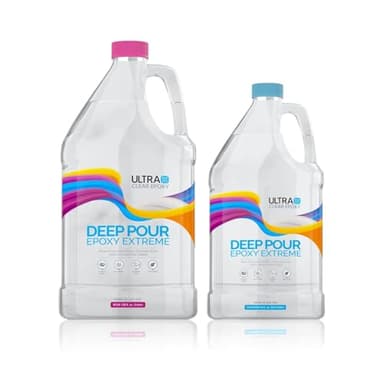 Ultra Clear Deep Pour Epoxy Resin and Hardener for Countertops, River Tables, Art Resin, DIY, Tumblers | Scratch Resistant, Low Odor, Bubble Free Epoxy Primer (1.5 Gallons)