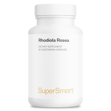 Supersmart Rhodiola Rosea 600mg per Day (Patented & High Strength) - Rhodiolife Rhodiola Supplement - Wild-Crafted - Rosavins 5%, Salidroside 1.8% | Non-GMO & Gluten Free - 60 Vegetarian Capsules