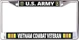 U.S. Army Vietnam Combat Veteran Chrome License Plate Frame