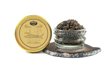 OVERNIGHT SHIPPING - OLMA Beluga Hybrid Black Caviar - Rated Top Caviar in the World - 1 oz / 28 g