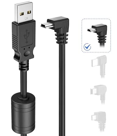Gonifeto Charger Cable for Garmin GPS,(6Ft 18AWG) Thicker Shielded Mini USB Charging Cord,90 Degree GPS Replacement Power Adapter Wire for Garmin Nuvi,Drivesmart 65,Zumo XT,Dezl,Navigation