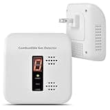 Gas Leak Detector, Natural Gas Alarm for Home & RV, Plug-in Propane Detector Monitor with Audible & Visual Alarm, AC 110V-240V, White Color