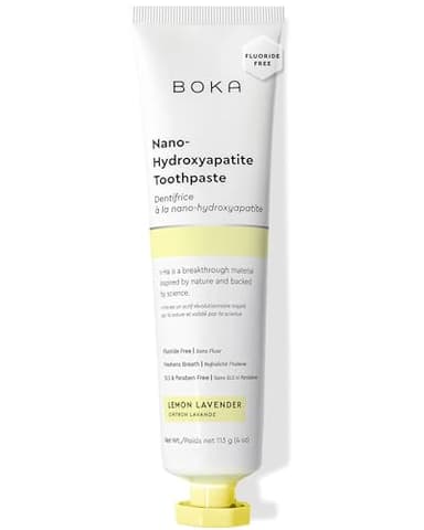 Boka Fluoride Free Toothpaste, Nano Hydroxyapatite Toothpaste, Appropriate for Sensitive Teeth - for Adult, Kids Oral Care - Lemon Lavender Flavor, 4 Fl Oz 1Pk US Manufactured