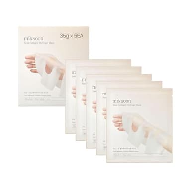 mixsoon Bean Collagen Hydrogel Mask Hydration All-In-One Firming, Soothing Gel Formula Face Mask for Radiant, Smooth Skin Stocking Stuffers 35g / 1.18 fl.oz. (5ea) Korean Glass Skin Care