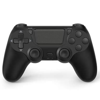 TIANHOO Wireless Controller Compatible with PS4/Pro/Slim, with Vibration Feedback, Motion Sensing, Touchpad, Light Bar, Share, 3.5mm Headphone Jack(Black)