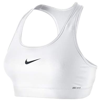 Nike Women's Victory Compression Sports Bra, White/Black, Medium