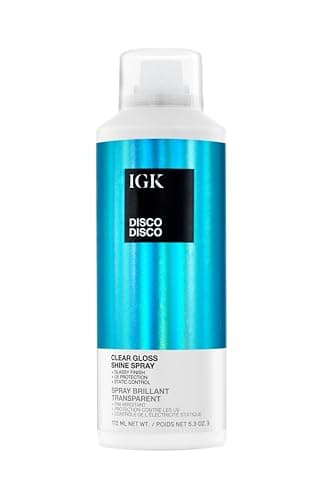 IGK - Disco Disco - Clear Gloss Finishing Hair Spray - Moisturizes, Adds Shine & Enhances Color - No Greasy Residue - 5.3oz