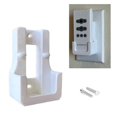 Replacement Wall Mount Holder Compatible with Fanimation CR500 Remote Control, White, 3 Inch Height, Switch Plate Mounting (Toggle Switch)
