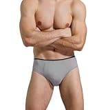 Relaxcare Mens Disposable Underwear,10 Pack Cotton Portable Briefs Panties for Travel/Fitness/Emergencies,(Grey,Large)