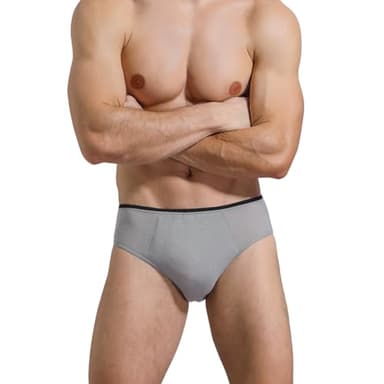 Relaxcare Mens Disposable Underwear,10 Pack Cotton Portable Briefs Panties for Travel/Fitness/Emergencies,(Grey,Large)
