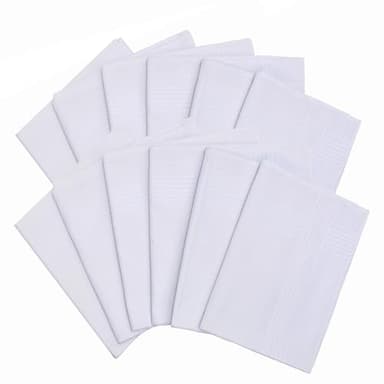 DR. ANISON Handkerchiefs for Men Soft Pure White Cotton Hanky