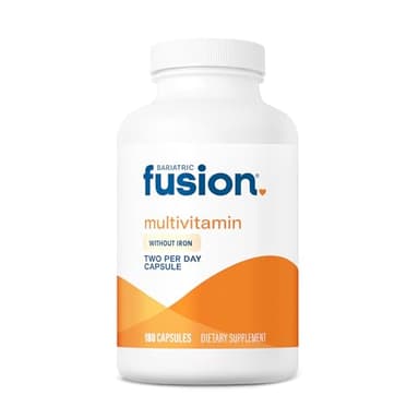Bariatric Fusion Bariatric Multivitamin Without Iron | Post Bariatric Surgery Patients | Iron Free Bariatric Vitamin for Gastric Bypass and Sleeve Gastrectomy | 180 Capsules | 3 Month Supply