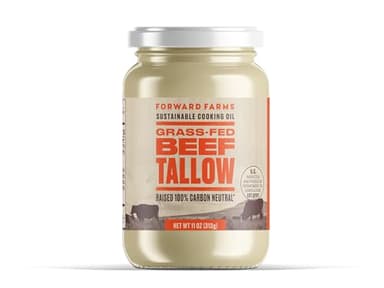 Forward Farms 100% Carbon Neutral Raised Grass-Fed & Grass-Finished Beef Tallow | Premium Pure Cooking & Frying Fat for Keto, Paleo, Whole30 | 11 oz Jar (1 Pack)