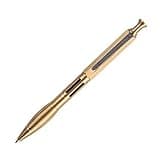 SMOOTHERPRO Retractable Ballpoint Pen, Solid Brass Click Pen Compatible with Pilot G2 Refill, Weighted Heavy Pen for Tremor Parkinson Arthritic Hand, Gold(PRG130NL)