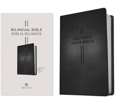 Bilingual Bible / Biblia bilingüe NLT/NTV (LeatherLike, Black)
