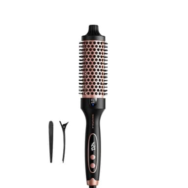 Wavytalk Blowout Boost Thermal Brush, 1.5 inch Heated Round Brush Curling Iron for Blowout Look, Dual Voltage, Ceramic Tourmaline, Ionic Technology, 5 Temperature Settings
