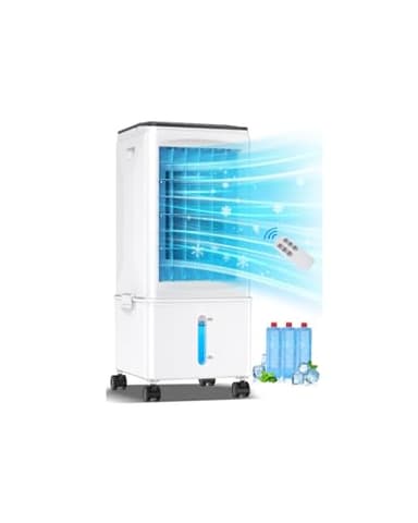 Portable Air Conditioners, Portable AC Unit, Evaporative Air Cooler w/ 2.5 Gal Tank, Fast Cooling, 3 Speeds, Windowless Air Conditioner w/7H Timer, Swamp Cooler for Room Home Office Garage