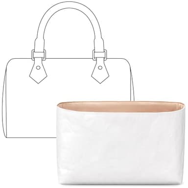 FANJI Project Handbag Organizer Insert for LV Nano Speedy, Custom Fit Inside Premium Vanile Lightweight Water Resistant Purse Insert Accessories