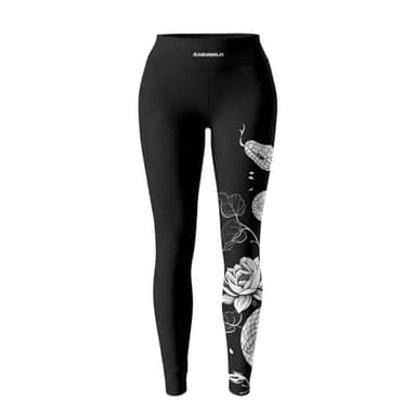 RASHNINJA Wildlife BJJ Compression Spats for Women Lightweight Athletic Leggings Jiu Jitsu MMA Fight Gear (US, Alpha, Large, Regular, Regular, V11)