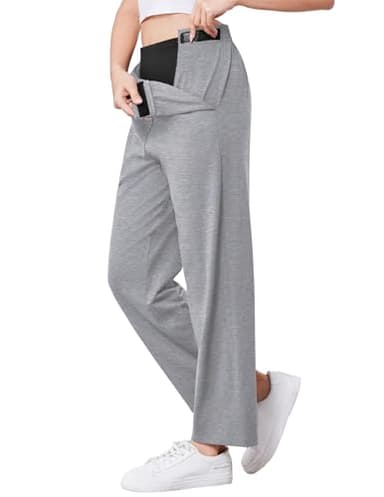 Deyeek Break Away Pants for Women Hip Replacement After Surgery Post Hip Surgery Pants for Women After Surgery Snaps Light Grey