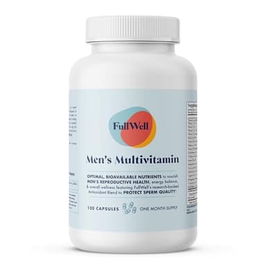 FullWell Fertility Multivitamin for Men | Daily Vitamin for Conception Support | Healthy Sperm Motility and Strength | Dietitian-Formulated | Choline, grapeseed Oil, folate, 3rd Party