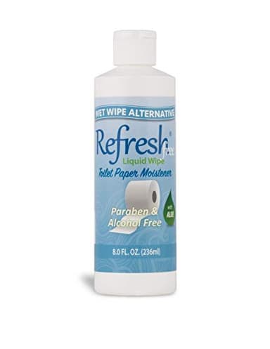 Refresh Liquid Wipe Sensitive Skin Toilet Paper Foam Refill – Free Formula (Alcohol, Fragrance & Paraben Free) – Flushable Wet Wipe Alternative – 8 oz Refill Bottle