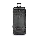 Amazon Basics Rolling Duffel Bag with Wheels, Ripstop Luggage for Traveling, Telescoping Handle, 35", Black