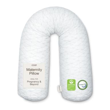 Coop Home Goods Original Adjustable Maternity Pillow, with Memory Foam and Washable Cover, Body Pillow for Pregnancy, Side Sleeper and Full Body Support During Pregnancy