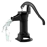 TRY-YEAN Antique Pitcher Hand Water Pump Cast Iron Black Hand Well Pump 25ft Maximum lift Manual Water Transfer Pump Boost Fountain for Outdoor, Yard, Pond, Garden Decoration Kit Black