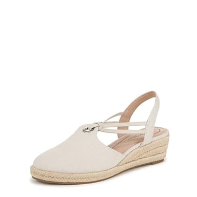 LifeStride Womens Kennedy Espadrille Wedge Sandal Natural Linen 10 W