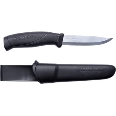 Morakniv Companion Stainless Steel Fixed-Blade Knife with Sheath, 4.1 Inch,Black