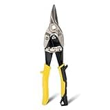 B BOSI TOOLS Aviation Tin Snips Straight Cut Heavy Duty Sheet Metal Cutter Snips Shears Cutting Metal Sheet Chrome Vanadium Steel Sharp Blades Safety Latch (10inch Straight)
