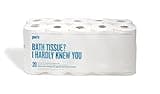 Perk PK55153 Perk Septic Safe 1-Ply Toilet Paper, White, 1000 Sheets/Roll, 20 Rolls/Pack (PK55153)