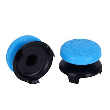 ASHATA 2Pcs Thumbstick Extender for 3D Texture Thumb Grip Stick Joystick Thumbstick for 5 Controller (Blue)